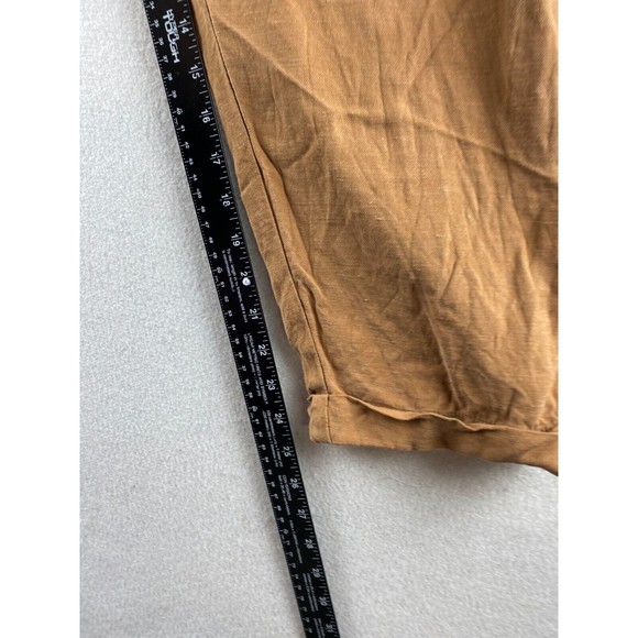 Ann Taylor Loft Pants Womens 14 Brown Paperbag Ankle Cuffed Tie Front Casual - Picture 12 of 16